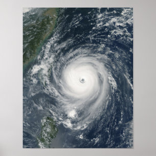 Póster Tufão Longwang que aproxima Formosa