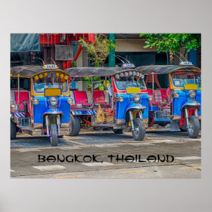 Poster Tuk tuks, Bangkok, Tailândia