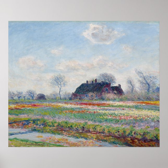 Poster Tulip Fields em Sassenheim por Claude Monet (Frente)
