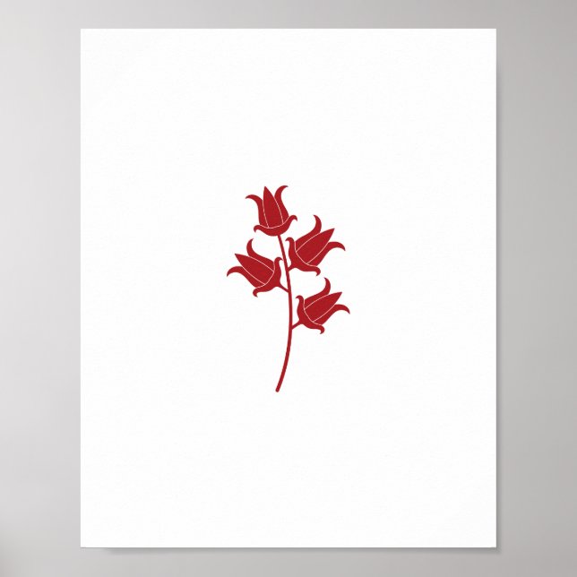 Poster Tulip Vermelho solteiro (Frente)