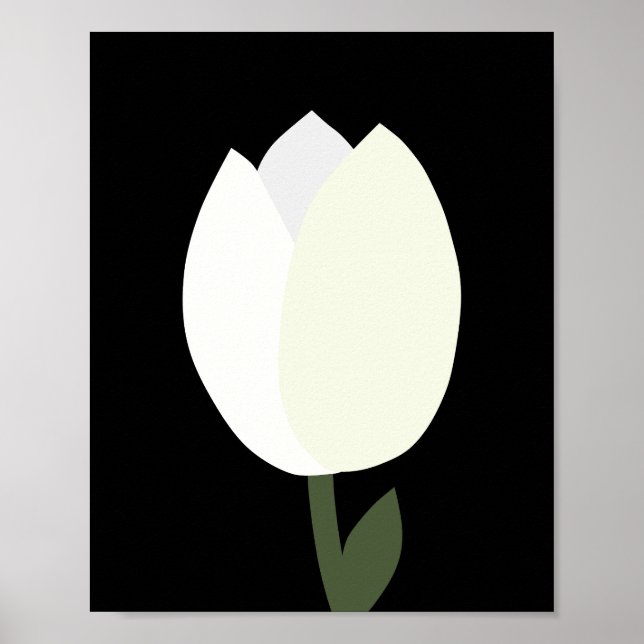 Poster Tulipa Preto e Branco (Frente)