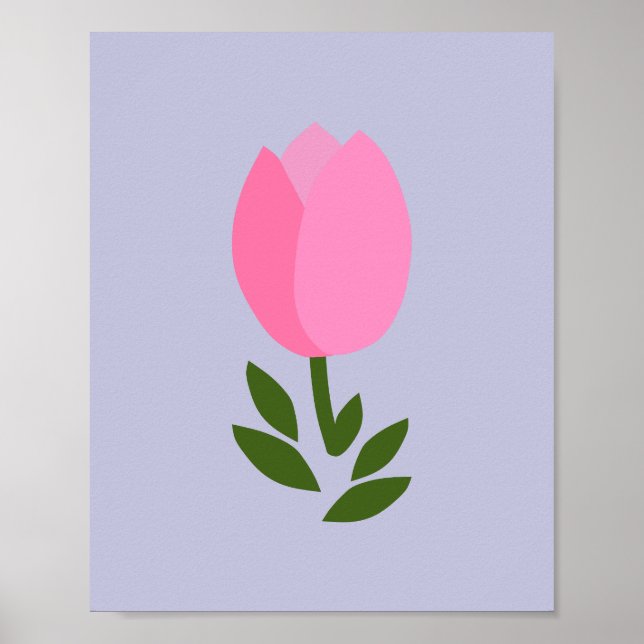 Poster Tulipa Rosa e Roxa (Frente)