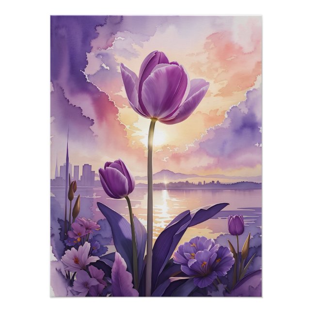 Póster Tulipa Roxa (Frente)