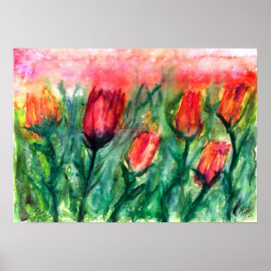 Póster tulipas