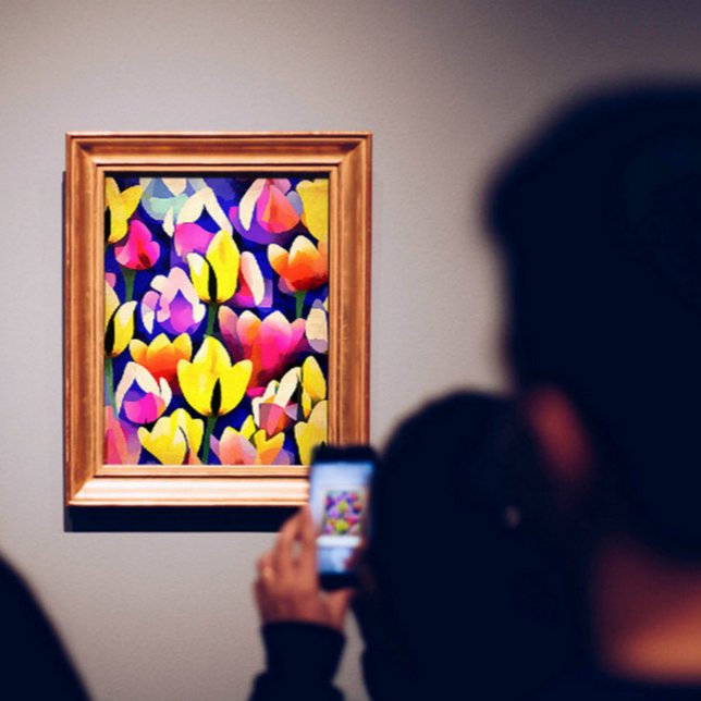 Póster Tulipas Amarelas E Rosa Coloridas Primavera Art (Criador carregado)