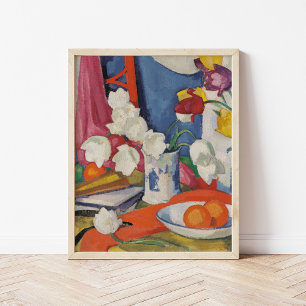 Poster Tulipas brancas e vermelhas   Samuel John Peploe