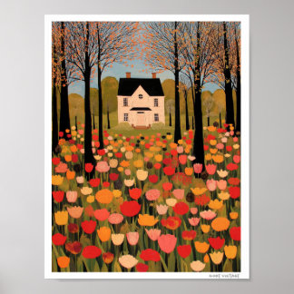 POSTER TULIPAS CAPRICHOSAS NO CAMPO