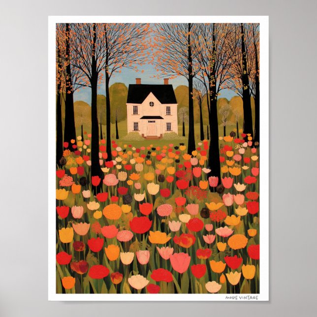 POSTER TULIPAS CAPRICHOSAS NO CAMPO  (Frente)