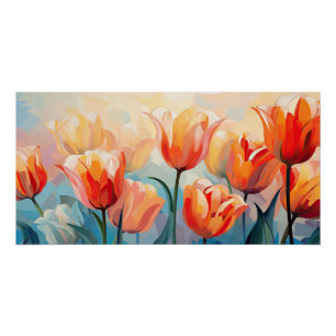 Póster Tulipas de Aquarela
