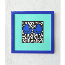 Tulipas de Pop de Arte Elétrica Azul