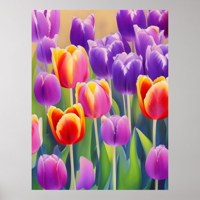 Poster Tulipas de primavera (Frente)