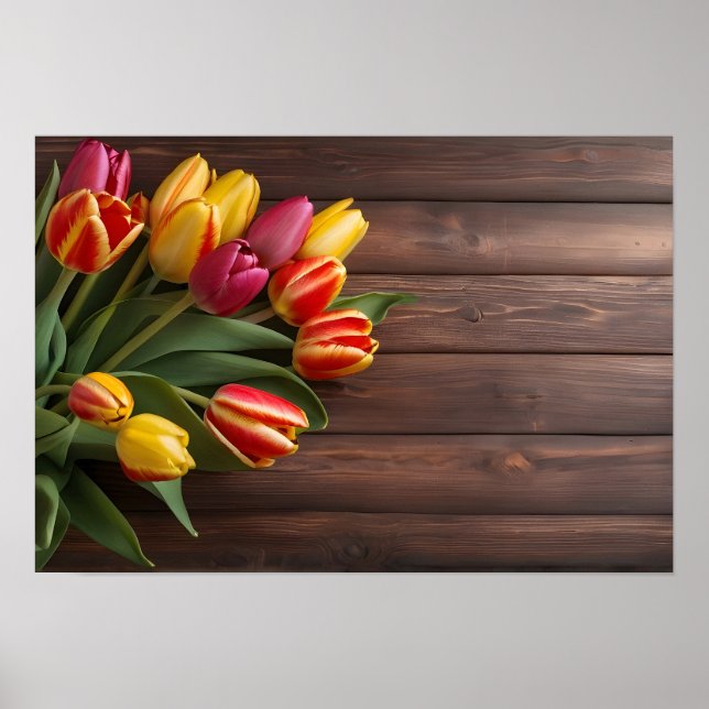 Poster Tulipas de primavera para Dia de os namorados (Frente)