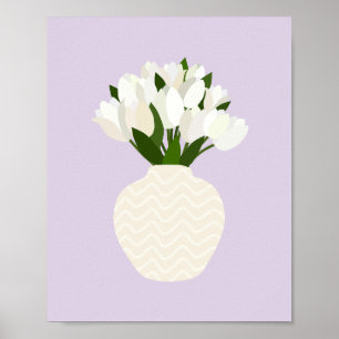 Poster Tulipas Disposição Floral Vase Lilac