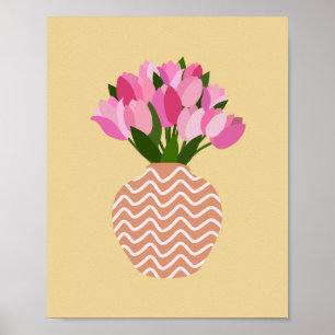 Poster Tulipas Dispostas De Forma Amarela E Rosa