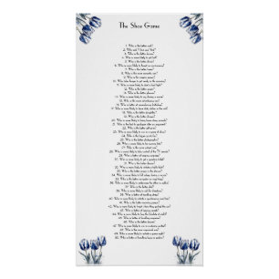 Póster Tulipas em Azul Delft personalizável