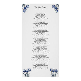 Póster Tulipas em Azul Delft personalizável