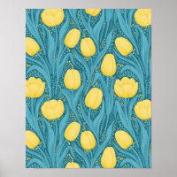 Tulipas em azul e amarelo
