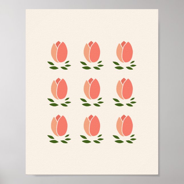 Poster Tulipas Laranja (Frente)