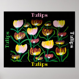 Poster Tulipas Multi-Color Abstratas