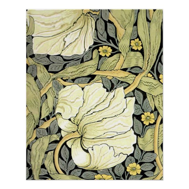 Póster Tulipas Pimpernel Arte Botânica William Morris (Frente)