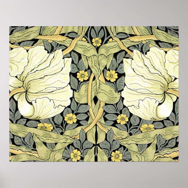 Póster Tulipas Pimpernel Arte Botânica William Morris (Frente)