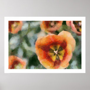 Póster Tulipas pintadas