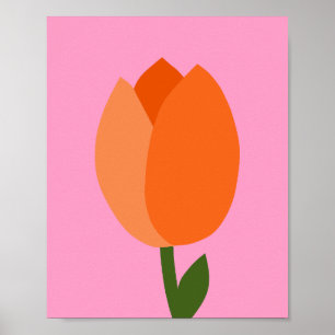 Poster Tulipas Rosa E Laranja