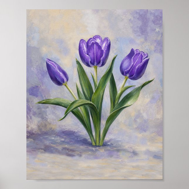 Poster Tulipas Roxas (Frente)