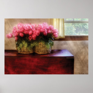 Póster Tulipas - Tulipas por uma Janela