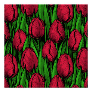 Póster Tulipas vermelhas