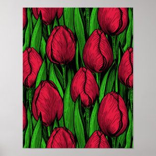 Poster Tulipas vermelhas