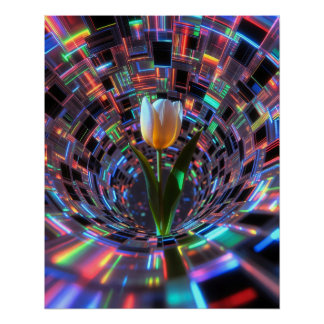 Póster Tulpe in prismatischem Vortex Tunnel