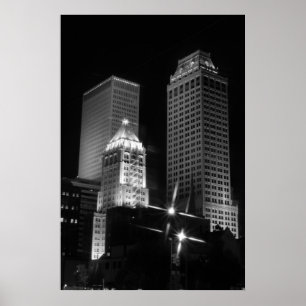 Poster Tulsa após preto e branco escuro, 2010