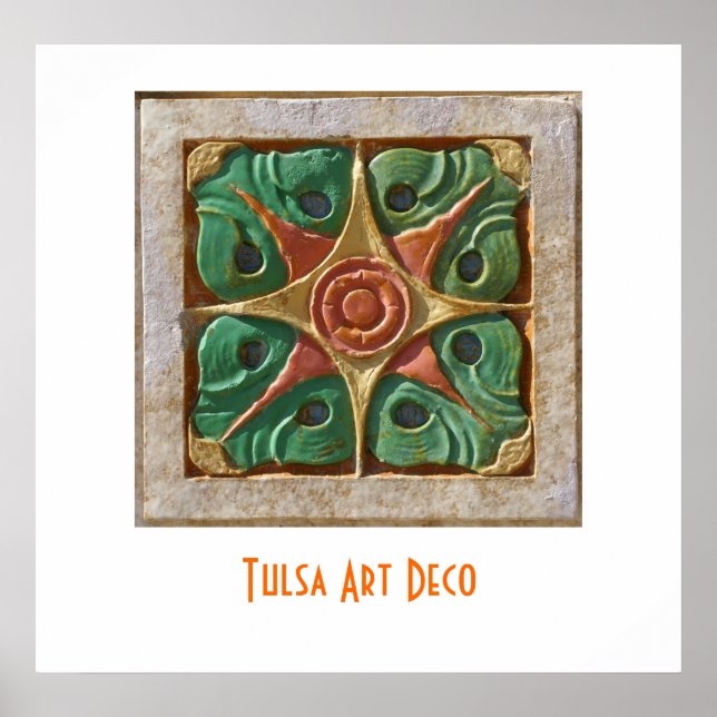 Póster Tulsa Art Deco azulejo (Frente)