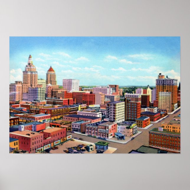 Poster Tulsa Oklahoma Skyline (Frente)