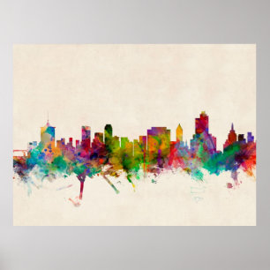 Poster Tulsa Oklahoma Skyline Cityscape
