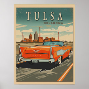 Poster Tulsa Oklahoma Viagens vintage