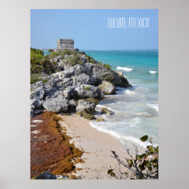 Poster Tulum Mayan Ruins México Viagem Souvenir