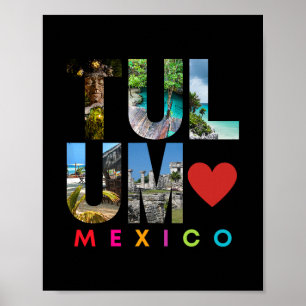 Poster Tulum México Férias Praia Família Combinando Grupo