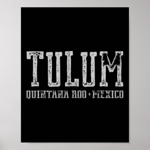 Poster Tulum Mexico - Viagem Mayan Ruins Beaches Vintage