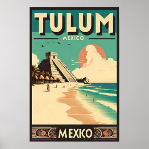 Poster Tulum Mexico Viagens vintage