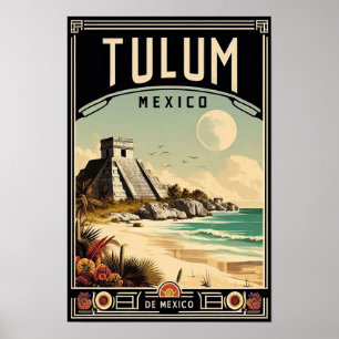Poster Tulum Mexico Viagens vintage