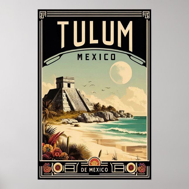 Poster Tulum Mexico Viagens vintage (Frente)