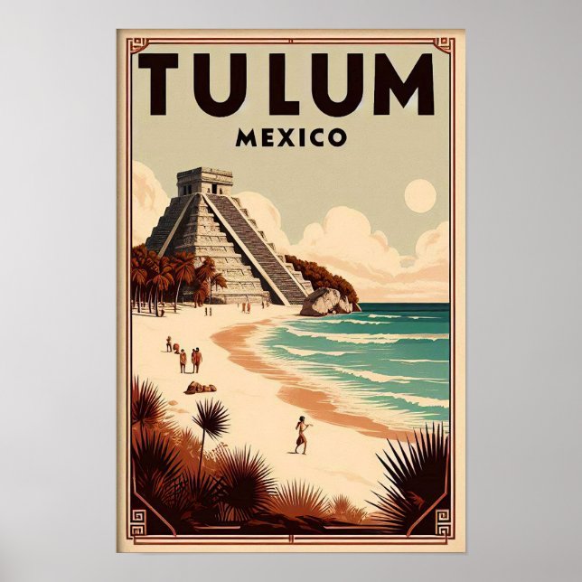 Poster Tulum Mexico Viagens vintage (Frente)
