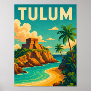 Poster Tulum Mexico Viagens vintage Art