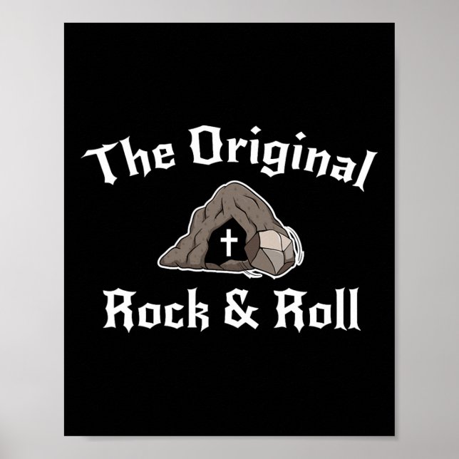 Poster Túmulo de Páscoa Divertido Rock And Roll Cristão O (Frente)