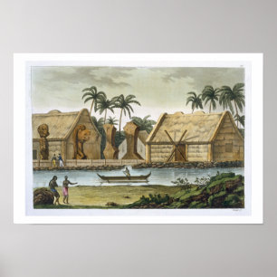 Póster Túmulo de Tamahamah em Kaiakakooa, ilhas de