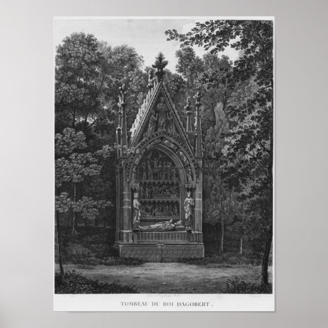 Póster Túmulo do Rei Dagobert, Monumentos Musee Francais (Frente)