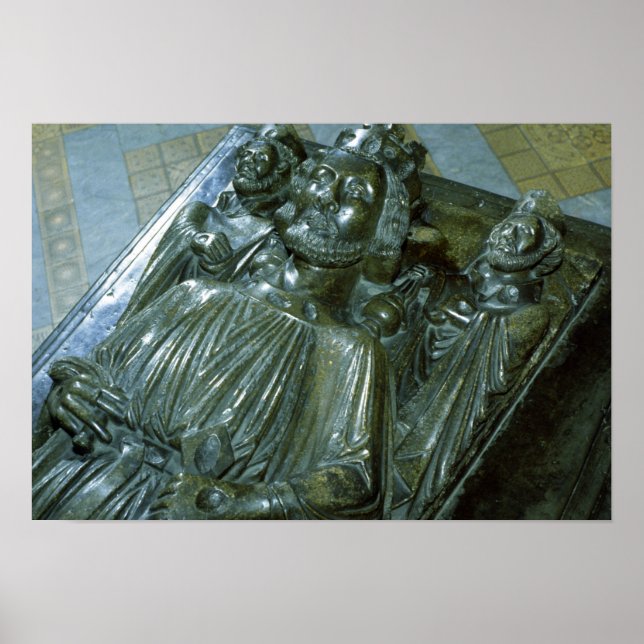 Poster Túmulo do Rei John com duas figuras em miniatura (Frente)