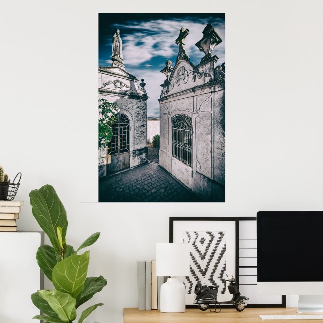 Poster Túmulos num cemitério católico do Crato, Portalegr (Escritório em casa)